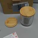 Mfacoy  Glass Coffee Mug with Handle & Spoon, 12 OZ Glass Coffee Cups with Bamboo Lid, Ribbed Glass Cups, Clear Tea Cup for Hot/Cold Beverages, Glassware Set for Americano, Latte, Cappuccino