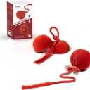 Cheerble 2 in 1 Interactive Cat Toys for Indoor Cats - Wicked Ball Duo2 Automatic Cat Toy, Dual Interchangeable Shells, Electric Cat Toy Ball with Chirping Sounds, Rechargeable Moving Kitten Toys, Red