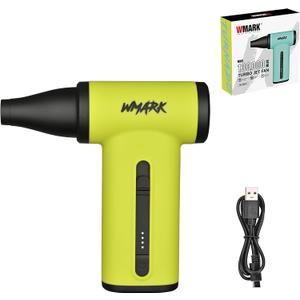 WMARK Electric Adjustable Turbo Jet Fan Compressed Air Duster - 130000 RPM Brushless Motor Mini Blower, 33m/s Max Wind Speed for Computer, Workshop, Home, Outdoor & Car, NG-TB001 (Green)