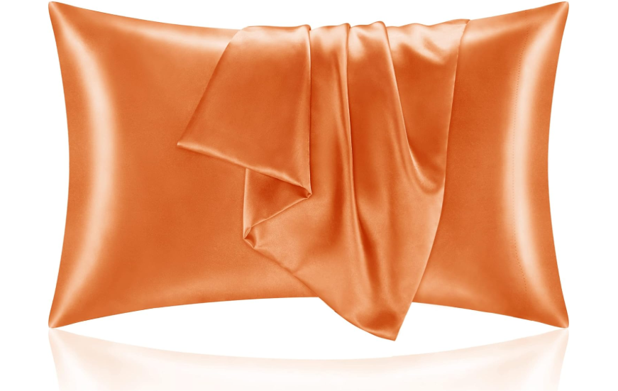 Satin Pillowcase for Hair and Skin, Super Soft and Cooling Similar to Silk Pillow Cases 2 Pack with Envelope Closure, Gift for Women Men(20"x26" Standard Size, Burnt Orange)