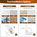 Curtain Rods No Drilling for Windows 32 to 58 Inch, 5/8 Inch Diameter No Drill Drapery Rod Set with Adhesive Brackets and Twiested Cage Finals, Bedroom Apartment Renter Friendly, white