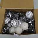 24 Pcs 2.36" Black and White Christmas Ornaments Shatterproof Dot Hanging Xmas Ball Ornaments for Christmas Tree Decorations Home Indoor Party Decor