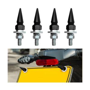 YGDMD 4PCS License Plate Screws,Stylish Spike Motorcycle License Plate Bolts for Fixing Licenses Plates,Universal Car Accessories Licenses Plates Bolts and Nuts for Car Truck SUV (Black)