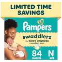 Pampers Swaddlers Diapers, Size 0 (up to 10 lbs), 84 Count, Absorbent, Keeps Baby Dry and Comfortable, Skin Safe Disposable Baby Diaper (Newborn)