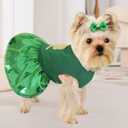 Idepet St. Patrick's Day Dog Dress with Bow Dog Tulle Skirt for Small Dog Girls Green Puppy Dress Cat Apparel Pet Holiday Outfits (Green 2, Large) (Large (Pack of 1))