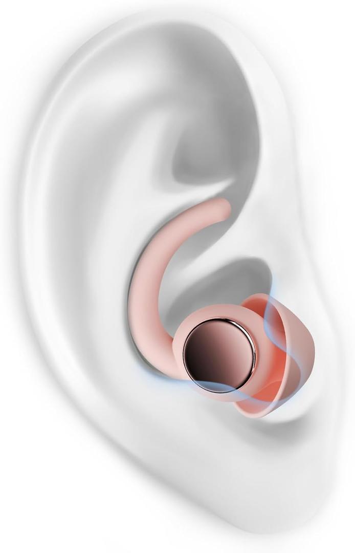 Ear Plugs for Sleeping - Noise Reduction Soft Silicone Earplugs, 2 Pairs Reusable Hearing Protection Earplugs for Noise Sensitivity, Sleep, Snore, Travel, Sound Reduction Noise Cancelling - Dusty Pink