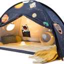 Tiny Land Space Galaxy Bed Tent for Kids Sleep Bed Canopy with 9 Planets Design, Easy-to-Install Indoor Kids Play Tent, Imaginative Playhouse, Ideal Gift for Boys & Girls 77" x 40" x 46"