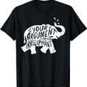 Funny Elephant Irrelephant Pun T-Shirt for Pun Lovers T-Shirt (Black), XL