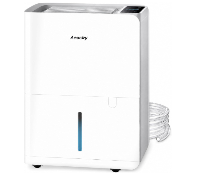 50 Pint/Day, 3500Sq.Ft Compressor Dehumidifier with Drain Hose0.8 Gallon Water Tank Capacity, for Basement, Home, Bedroom, Bathroom, RV, Garage, Intelligent Humidistat, Quiet