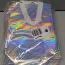 Nush Nush Iridescent Gift Bags Medium Size - Set of 12 Reusable Holographic Gift Bags with Handles - Goodie Bag for Birthdays, Bachelorette, Weddings, Holidays, Valentines, Events - 8"W x 4"D x 10"H