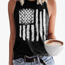 Womens' Crewneck Sleeveless Summer Casual Loose Fit Basic Shirts (Black, L)