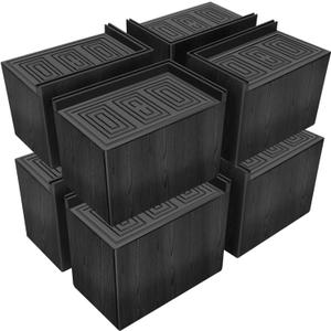 ANNKUT Bed Risers 5 Inch Heavy Duty,Oversized Couch Risers, Extra Wide Furniture Risers for Sofa Table Desk Headboard Chair Lifting,Rectangular Risering Blocks Support 11000 lbs (5 Pack Black)
