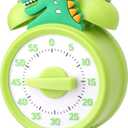 55-Minute Countdown Timer, Dinosaur-Shaped, Green, Mechanical, No Batteries Required