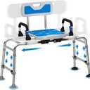 Tub Transfer Bench and Shower Chair with Non Slip Aluminum Body, FSA Eligible, Adjustable Seat Height and Cut Out Access, Holds Weight up to 500 Lbs, (TL-G302)