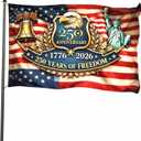 250 Anniversary USA Flag Commemorative America 250th Year Flags for Outside, Custom Generic Garden Decor Merchandise for Patio, and Home Celebration
