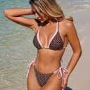 ZAFUL Halter String Bikini High Cut Two Piece Swimsuit for Women Polka Dot Bikinis Sexy Bathing Suit 2026 (XL)