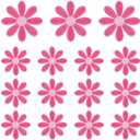 MECCANIXITY 15 Pcs Large 6.5cm Daisy Flower Iron-on Patches, Cute Sew Embroidery Applique Patches for Clothing Repair Backpack Shoes Decoration, Rose Red