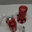 MrCrafts 2Pcs Window Hummingbird Feeder 16oz - Attract 8X More Hummingbirds with Red Diamond-Textured Glass, Ideal for Attracting Wild Birds Outdoor, Bird Watching Gift for Women & Nature Lovers