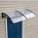 Door Awning for Outside, 80" x 38" Polycarbonate Window Entryway Canopy with ABS Brackets for Rain, Snow, Sun and UV Protection, Patio or Porch Use