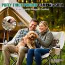 Double Camping Chair, Oversized 2 Person Camp Chairs with Cup Holders Side & Backrest Mesh Pockets Padded Loveseat Camping Chair Foldable for Outdoor Lawn Backyard Beach Support 800LB