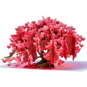 Heart Tree Pop Up Card, Love 3D Popup Greeting Cards, Gifts for Birthday, Mothers Day, Anniversary, Valentines Day, Mom, Wife, Girlfriend, Sister, 5x7 - Includes Envelope And Message Note