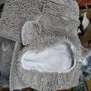 Bathroom Rugs Sets 4 Piece, Extra Soft Absorbent Chenille Bath Rugs, Non Slip Rubber Backing Machine Washable Quick Dry Bath Mats for Bathroom Floor, Tub, Shower, Home Decor Accessories, Light Grey