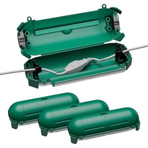 iwillink 4 Pack Outdoor Extension Cord Cover Waterproof - Weatherproof Electrical Connection Box for Outdoor Outlet, Plug, Socket, Christmas Holiday Decoration, Power Tool, Green