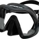 ATOMIC Aquatics Venom Frameless Scuba Diving Mask with Rigid Silicone Skirt | Comfortable Ultra-Clear Swimming Mask for Scuba Diving & Snorkeling (Standard Fit, Black)