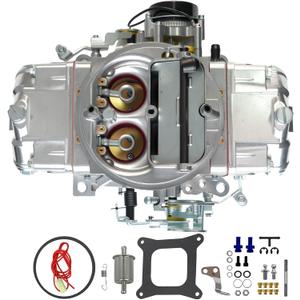 BR-67255 Carburetor 4150 Model 650 CFM 4 Barrel For Holley Quick Fuel Brawler Double-Pumper Carburetor Mechanical Secondary Electric Choke, Square Bore Flange Replace
