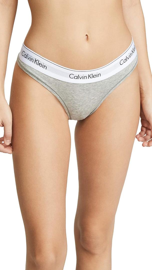 Calvin Klein Women's Modern Cotton Thong-Panty (Grey Heather)