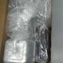 Nuogo 100 Pcs 12 oz Clear Plastic Dessert Cups with Lids and Sporks, Square Parfait Cups for Yogurt, Pudding, Mousse, Fruit, Appetizers, Snacks