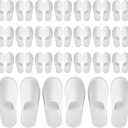 Juvale Disposable Slippers for Guests - Individually Wrapped Spa & Hotel Slippers - Slip-Resistant Shoes - Travel-Friendly Disposable Shoes - Medium (Men’s US 10/Women’s US 11) White - Pack of 24