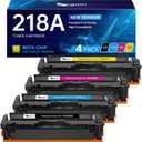 218A Toner Cartridges with Chip Compatible for HP 218A 218X 218 W2180A W2180X W2181A W2182A W2183A Replacement, for HP Color Pro MFP 3201dw, MFP 3301cdw 3301fdw 3301sdw, 4 Color Pack