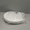 WSSROGY Round Toilet Seat with Slow Close Seat, Easy Clean, Plastic, White, Suitable Standard Round Toilet