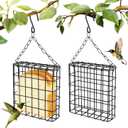 2Pcs Suet Bird Feeders, Bird Cage Feeder for Outside Hanging, Single Suet Cake Capacity(Color:Black)