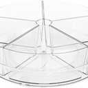 Roninkier Clear Lazy-Susan Organizer with 5-Removable-Bins - 11 Inch Round Plastic Rotating Storage Container for Cabinet, Pantry, Kitchen, Fridge, Vanity