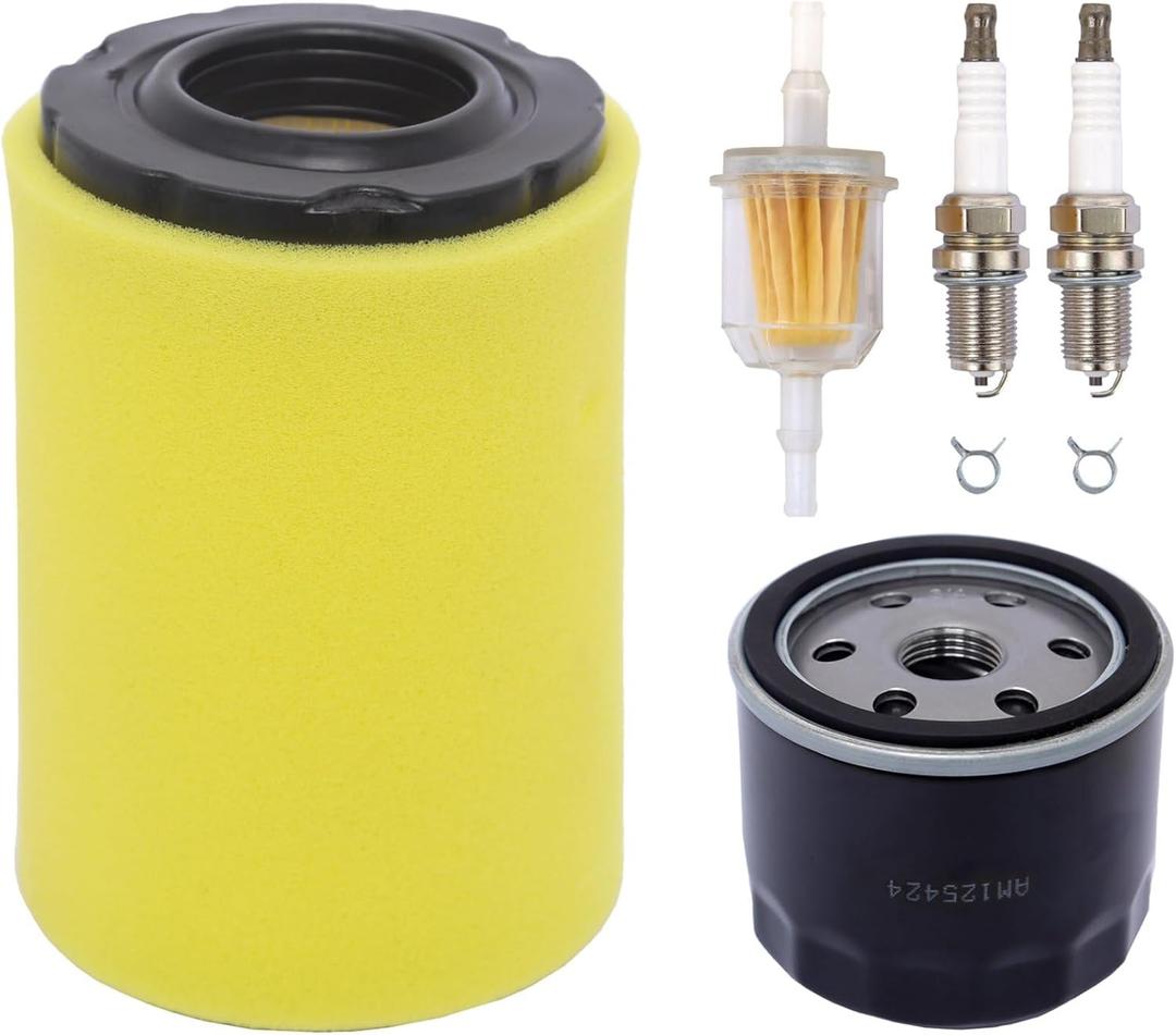 S100 Oil Change Kit for John Deere D105 D110 D125 S130 S140 Z335e Z315e E100 E140 D100 D130 D140 Maintenance Kit, 100 Series Tune up Kit Parts, AM125424 Oil Filter Air Filter MIU14395 Accessories