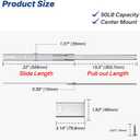 22 Inch Center Mount Drawer Slides 4 Pcs, Heavy Duty Hidden Rails