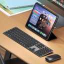 seenda Wireless Bluetooth Keyboard and Mouse Combo, SKM64-3 Rechargeable Slim Quiet Keyboard Mouse, 3 Multi-Device Connection, Compatible for Windows 11/10 PC Laptop Mac MacBook iPad, Black Gray