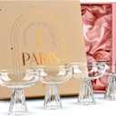 Paris Coupe Cocktail and Champagne Glasses for Daiquiri, Sidecar, Gimlet and Classic Bar Drinks | Modern Glassware Collection | Set of 4 | 8 oz Extra Light Contemporary Borosilicate Saucers