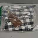 Aoriher 4 Sets Christmas Buffalo Plaid Stockings with DIY Wood Name Tags, 18 Inch Large Xmas Stockings Hanging Decorations with Tags for Christmas Fireplace Decor(Plaid,Black White A)