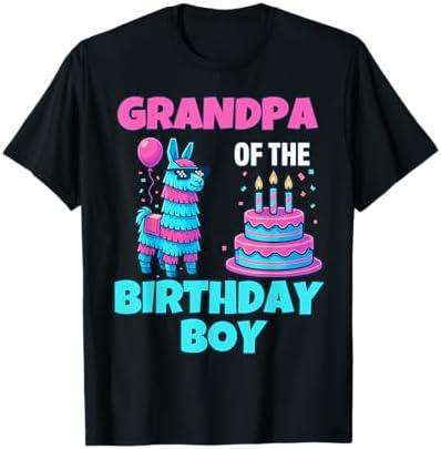 grandpa Birthday Boy Llama Pinata Party family mathing men T-Shirt XL Black