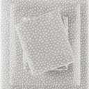 True North by Sleep Philosophy Flannel Sheets Queen Size, Cozy 100% Cotton Flannel Bed Sheets, Ultra Soft Cute Sheet Set, Novelty Print Themed Cold Weather Warm Bedding Set, Grey Dots 4 Piece