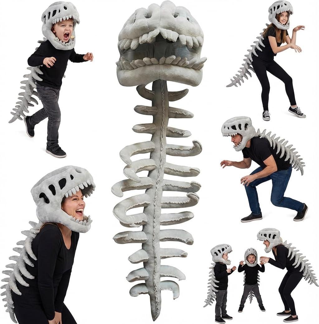 LUMIXA Dinosaur Skeleton Plush Costume - Cozy 3D Spinosaurus Outfit Wearable Cuddly Toy for Dress Up & Play