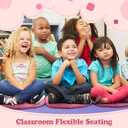 Fumete 8 Pcs 16 Inch Round Floor Cushions for Kids and Toddlers, Flexible Seating Classroom Furniture Floor Pillow for Home, Daycare, Preschool, Yoga and Meditation (Pink)