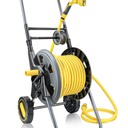 Hose Reel Cart with Wheels, Include 100FT Water Hose and Sprayer Nozzle, Portable Garden Hose Set for Watering Flowers, Cleaning Floors, Washing Cars Outside