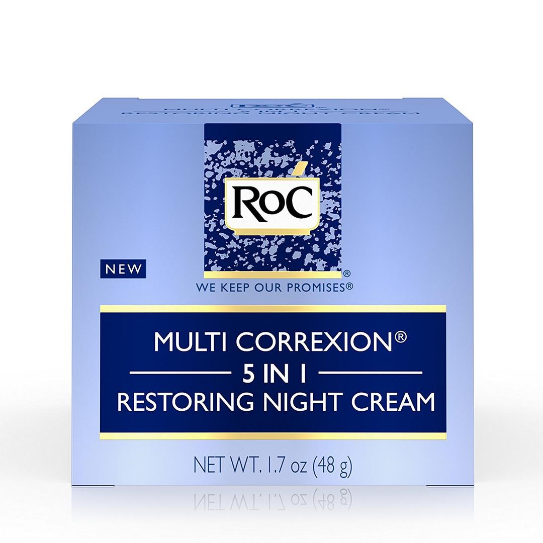 RoC Multi Correxion 5 in 1 Restoring, Anti Aging Night Cream for Face with Hexinol, 1.7 Ounces 
