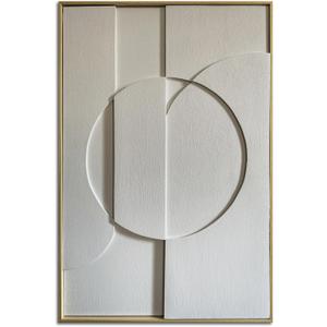 Slyart White Textured Wall Art, Handmade Abstract Plaster Wall Art Framed Artwork, 3D Minimalist White Relief Vertical Painting Slyart White Textured Wall Art, Handmade Abstract Plaster Wall Art Framed Artwork, 3D Minimalist White Relief Vertical Painting
