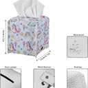 2025 Mother's Day Tissue Box Cover Cute Dinosaur Pattern Custom Tissue Box Cover for Tabletop Bathroom Car Office Decoration 5.1 x 5.1 X 5.5 Inch Blue