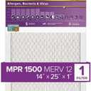 3M Filtrete Ultra Allergen Furnace Air Filter [1 Pack] Size: 25" H x 14" W x 1" D